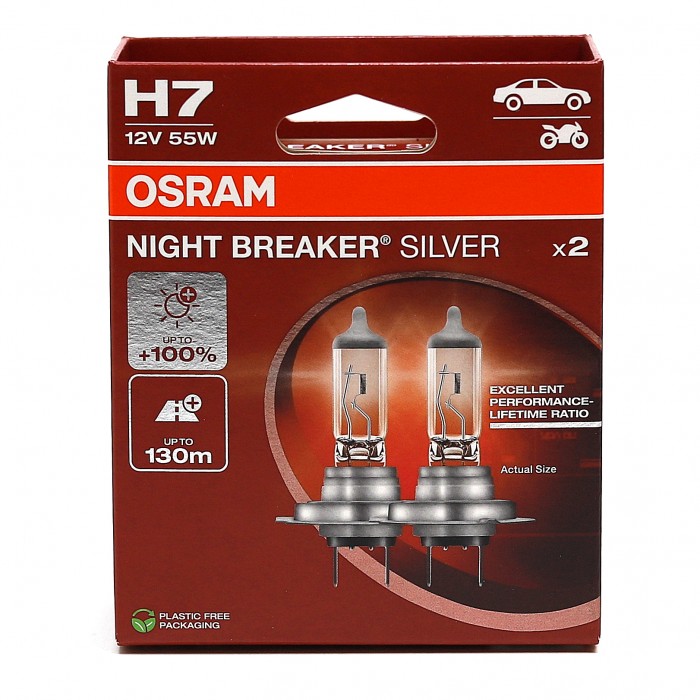 žárovka OSRAM 12V/H7 NIGHT BREAKER SILVER +100% sada